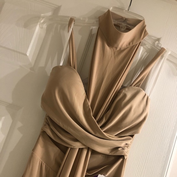 Windsor Taupe cut out gown - Picture 2 of 10